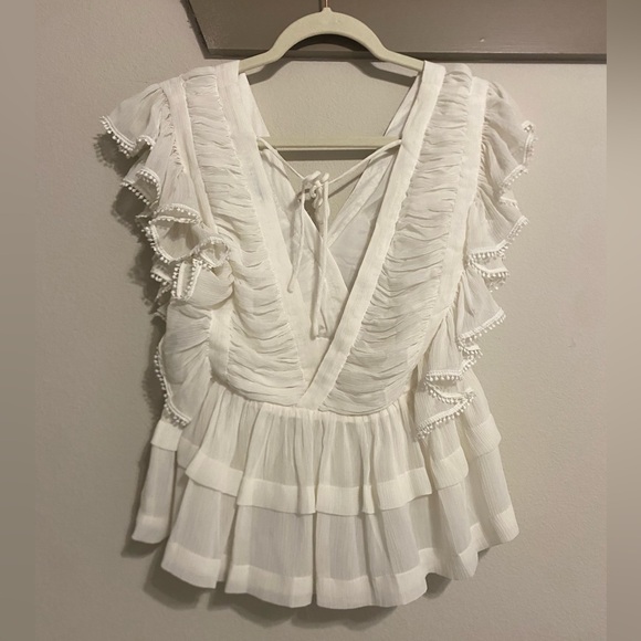 White Ruffle Top - Picture 4 of 4